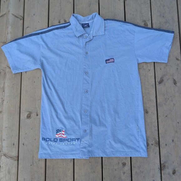 Vintage Polo Sport Ralph Lauren Button-Up Shirt - Made in USA - Picture 1 of 8